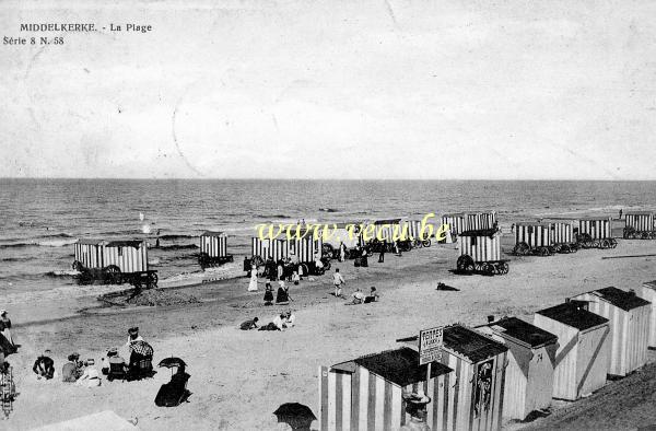 ancienne carte postale de Middelkerke La plage
