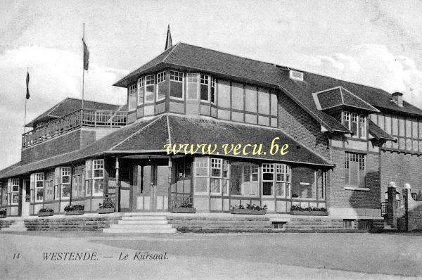 ancienne carte postale de Westende Le Kursaal