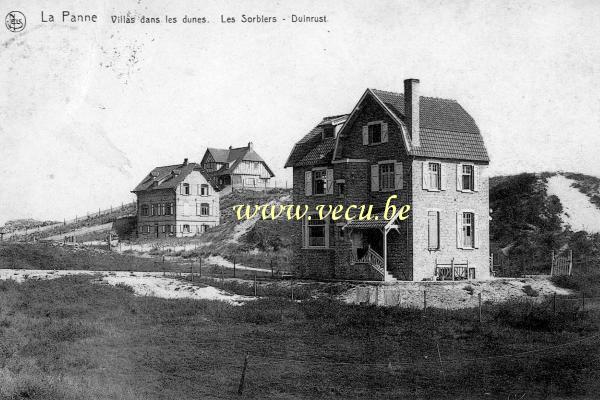 ancienne carte postale de La Panne Villas dans les dunes. Les Sorbiers - Duinrust