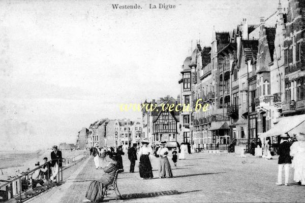 ancienne carte postale de Westende La Digue