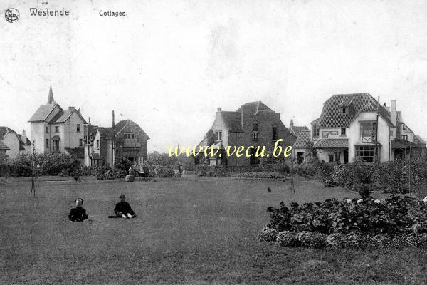 ancienne carte postale de Westende Cottages