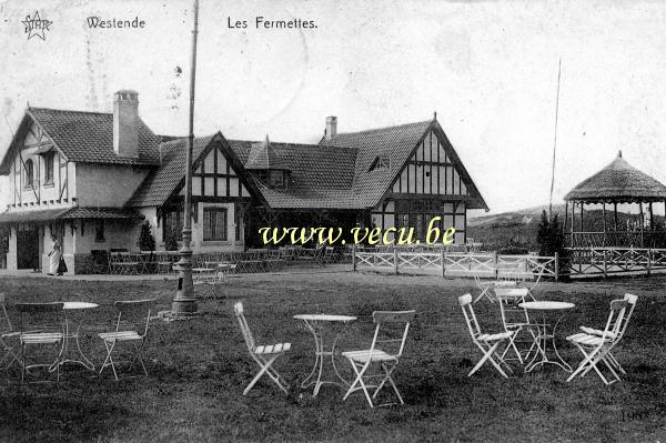 ancienne carte postale de Westende Les Fermettes