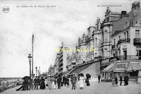 ancienne carte postale de Blankenberge Le centre de la digue de mer