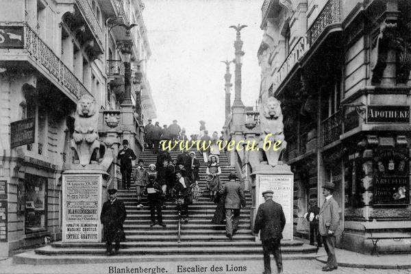 ancienne carte postale de Blankenberge Escalier des Lions