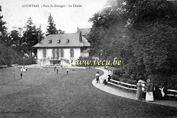 ancienne carte postale de Courtrai Parc St Georges - Le Châlet