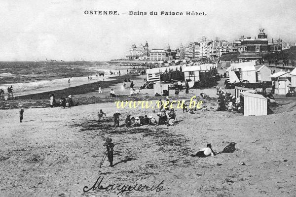 ancienne carte postale de Ostende Bains du Palace Hôtel