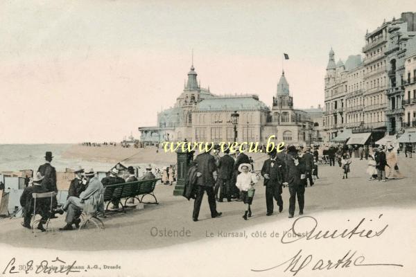 ancienne carte postale de Ostende Le Kursaal, côté de l'ouest