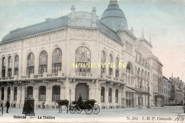 ancienne carte postale de Ostende Le Théâtre