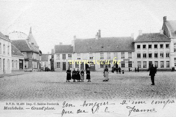 ancienne carte postale de Meulebeke Grand'Place