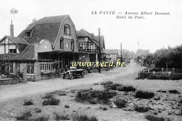 ancienne carte postale de La Panne Avenue Albert Dumont - Hôtel du Parc