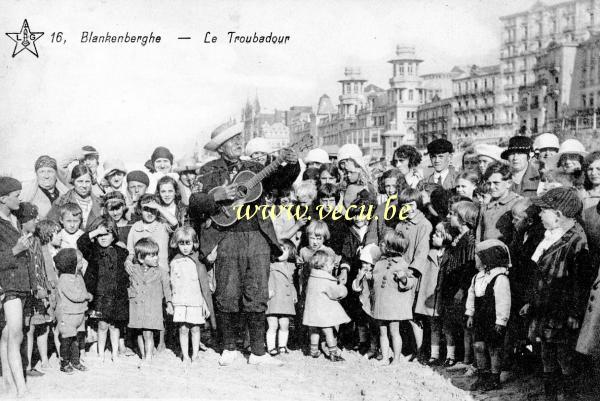 ancienne carte postale de Blankenberge Le Troubadour