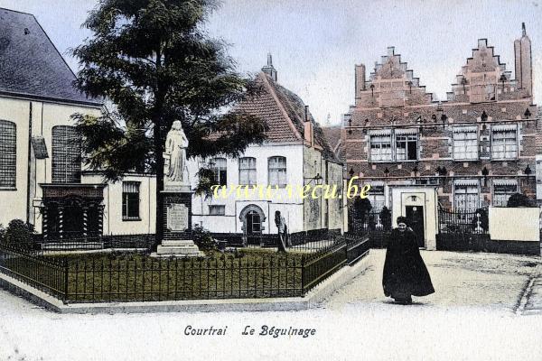 ancienne carte postale de Courtrai Le Béguinage