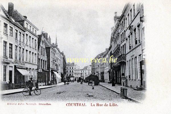 ancienne carte postale de Courtrai La rue de Lille