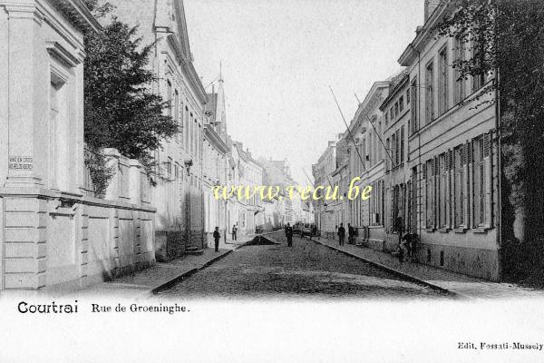 ancienne carte postale de Courtrai Rue de Groeninghe