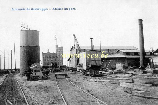 postkaart van Zeebrugge Haven werkplaats