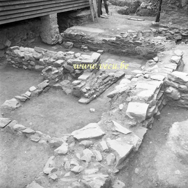 photo ancienne  Chantier de fouilles archéologiques