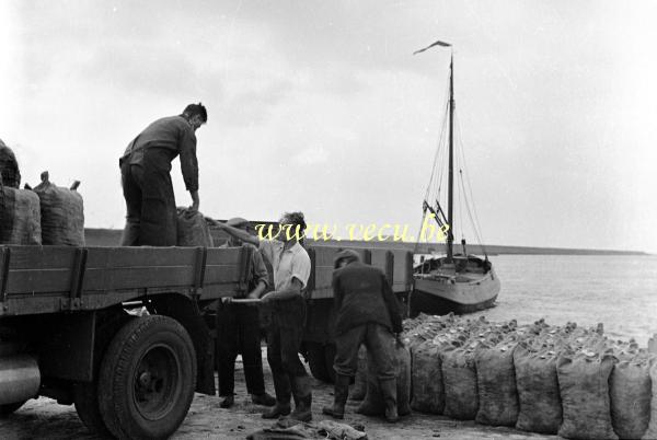 photo ancienne  de métiers liés à la pêche &nbsp;Chargement des moules