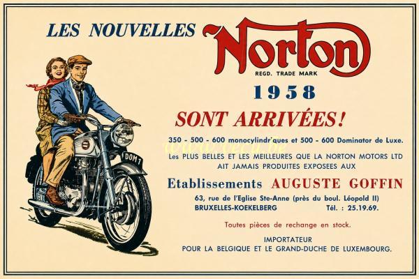 photo ancienne  de motos Norton &nbsp;Les Nouvelles Norton 1958 sont arrivées