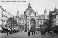 carte postale de Anvers Façade de la gare Centrale, avenue de Keyser