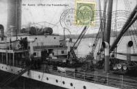postkaart van Antwerpen Le pont d'un Transatlantique
