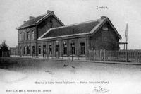 carte postale ancienne de Kontich Vue de la gare. Contich (ouest)