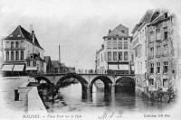 carte postale ancienne de Malines Vieux Pont sur la Dyle
