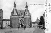 carte postale ancienne de Malines Porte de Bruxelles