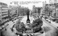 postkaart van Brussel La Place de Brouckère vue à vol d'oiseau