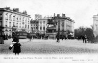 postkaart van Brussel La Place Royale vers le parc (aile gauche)