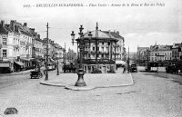 carte postale ancienne de Schaerbeek Place Liedts - Avenue de la Reine et rue du Palais