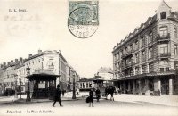 carte postale ancienne de Schaerbeek La place du Pavillon