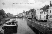 carte postale ancienne de Molenbeek Vue sur le canal de Charleroi