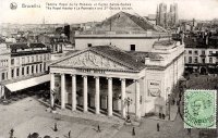 carte postale de Bruxelles Théatre Royal de la Monnaie et Eglise Ste Gudule