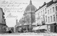 carte postale ancienne de Schaerbeek Place de la Reine - ChaussÃ©e de Haecht
