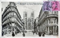 postkaart van Brussel La Rue et l'Eglise Ste Gudule