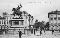 carte postale de Bruxelles Place-Royale - Entrée du Parc