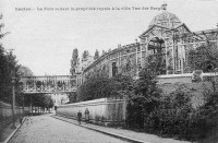 carte postale ancienne de Laeken Le Pont reliant la propriÃ©tÃ© royale Ã  la villa Van Der Borght