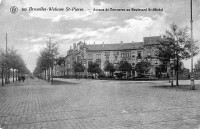 carte postale ancienne de Woluwe-St-Pierre Avenue de Tervueren au boulevard St-Michel