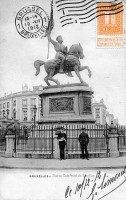 postkaart van Brussel Statue Godefroid de Bouillon