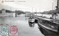 carte postale ancienne de Laeken Le pont du canal
