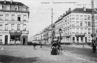 carte postale ancienne de Anderlecht Place Bara et rue d'Allemagne (avenue Clémenceau)