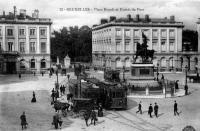 postkaart van Brussel Place Royale et entrée du parc. Trams 10 et  22