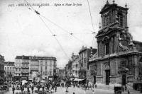 carte postale ancienne de Saint-Josse Eglise et Place St-Josse