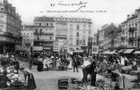 carte postale ancienne de Saint-Josse Place St Josse - Le marché