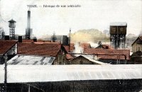 carte postale ancienne de Tubize Fabrique de soie artificielle