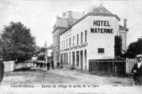 carte postale ancienne de Court-Saint-Etienne Entrée du village et sortie de la Gare