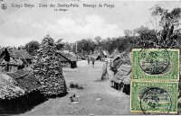 carte postale ancienne de Stanley-falls Bwanga da Panga - le village