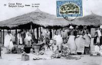 carte postale ancienne de Boma Le marché