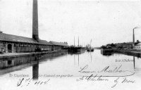 carte postale ancienne de Saint-Ghislain Le Canal en partie