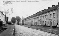 carte postale ancienne de Fontaine-l'Evêque Coron du cantonnier et la route de Mons à Charleroi